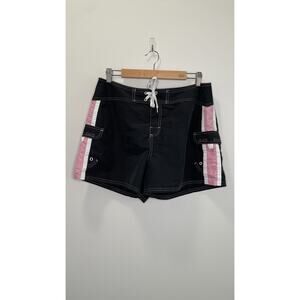 Vintage Y2K Oxide Cargo Swim Short Board Shorts Surfing Beach 3.5" Black Size 9